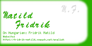 matild fridrik business card